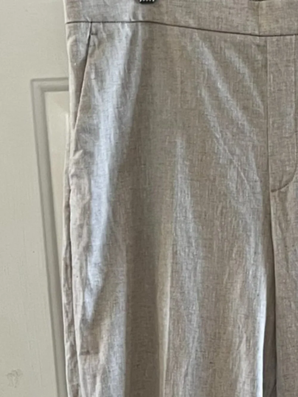 Banana Republic Woman's Wide-Leg High-Rise Linen-Blend Trousers Pants Sz XL